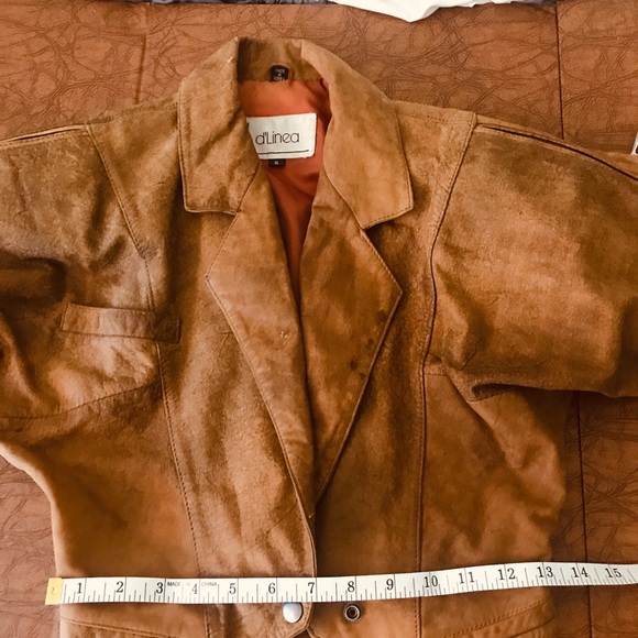 Vintage jacket. Camel/brown Distressed leather $30 - Picture 2 of 5